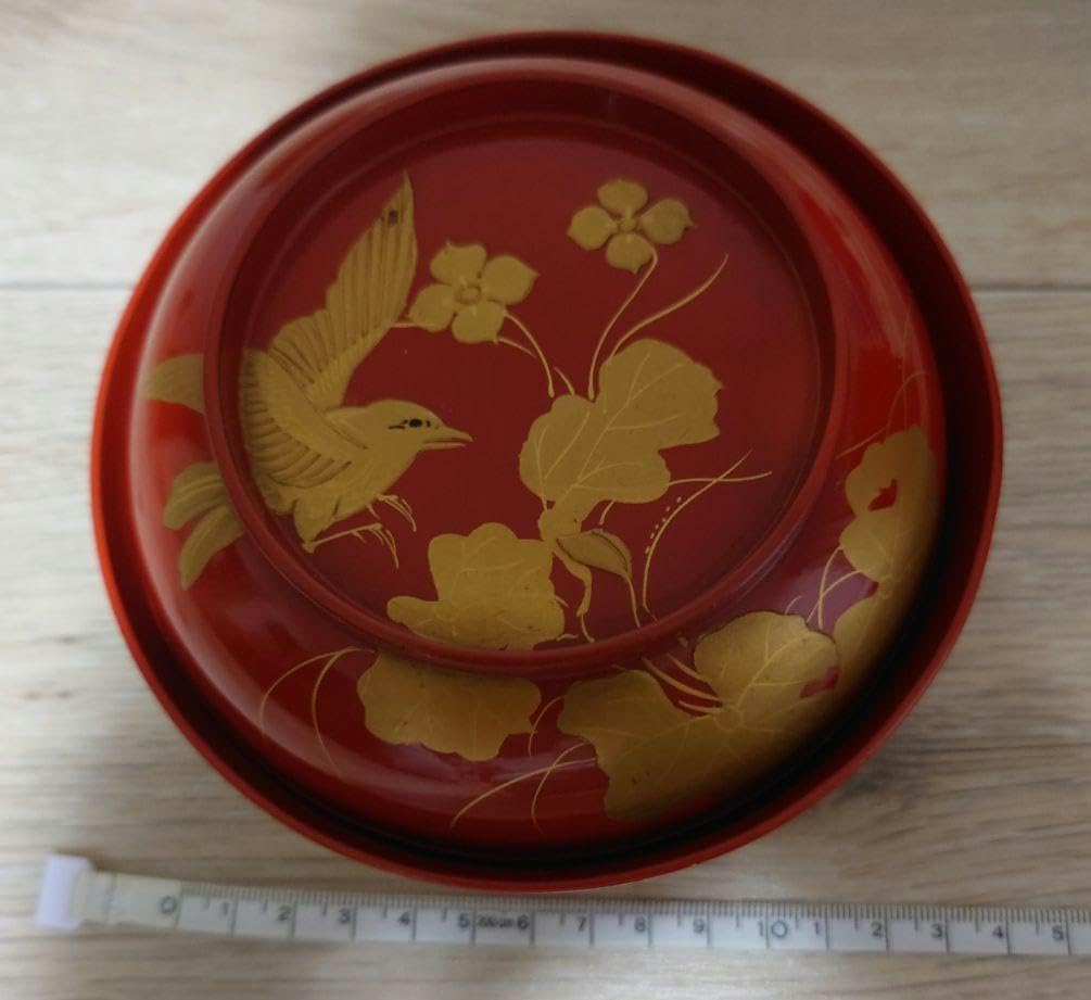 骨董品金蒔絵花鳥図朱菓子椀10客